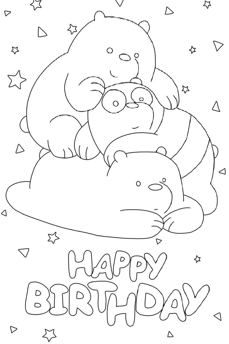 Fun and free we bare bears coloring pages for kids enjoy printable activities bear coloring pages coloring pages for kids birthday coloring pages