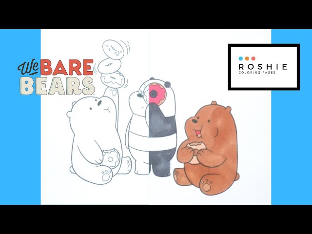 Coloring we bare bears eating donuts