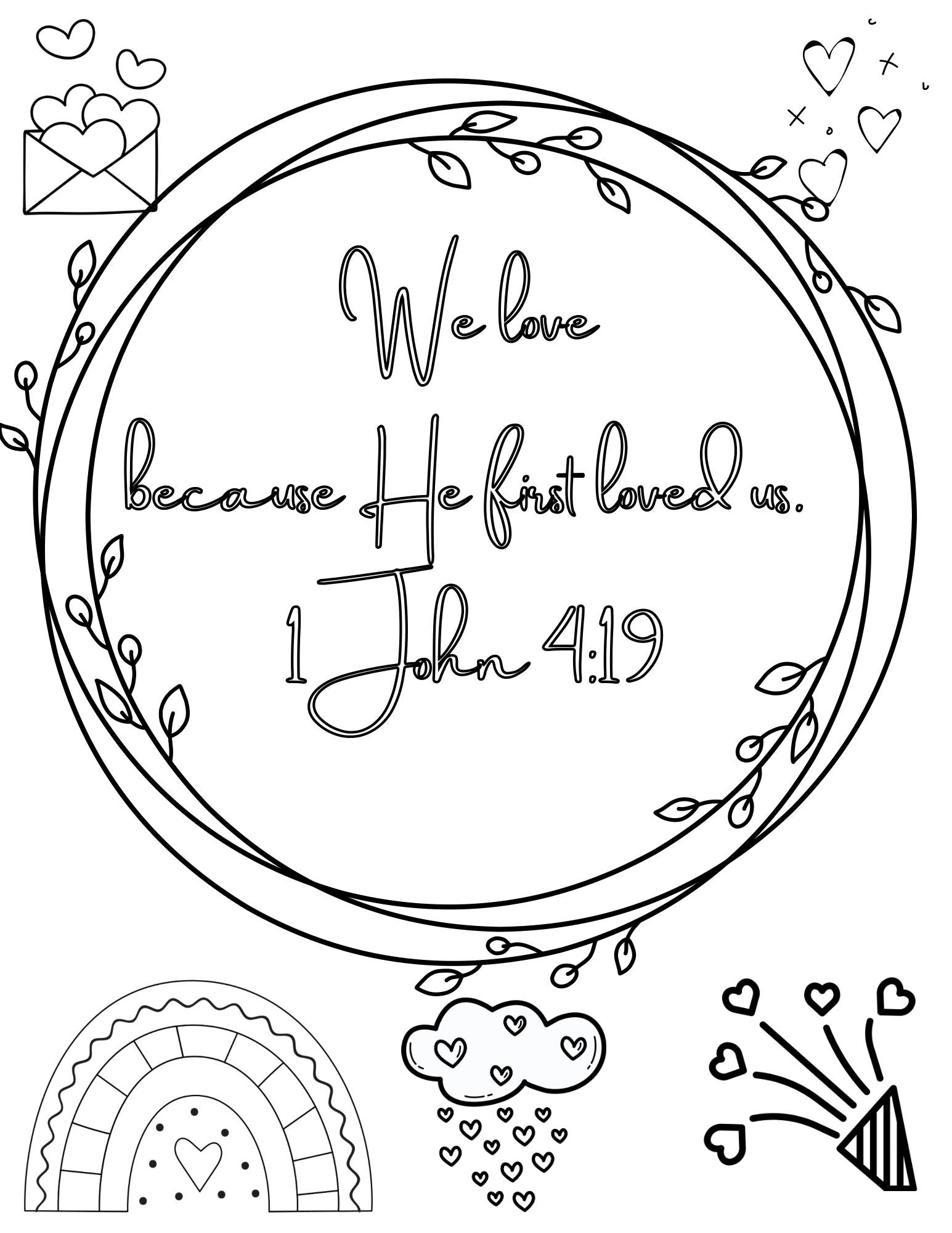 Set of valentines day themed bible verse coloring pages â lavender and maple