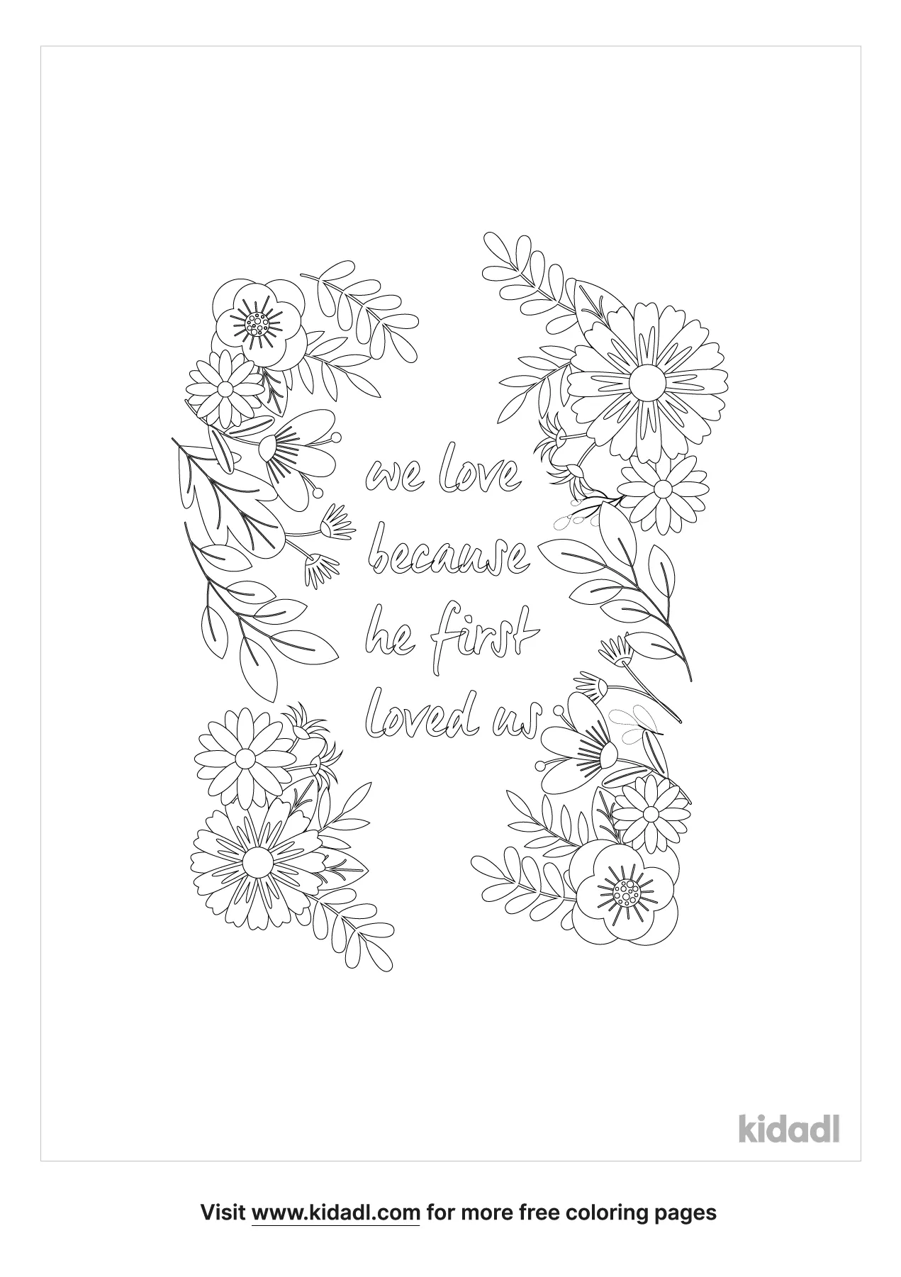 Free we love because he first loved us coloring page coloring page printables
