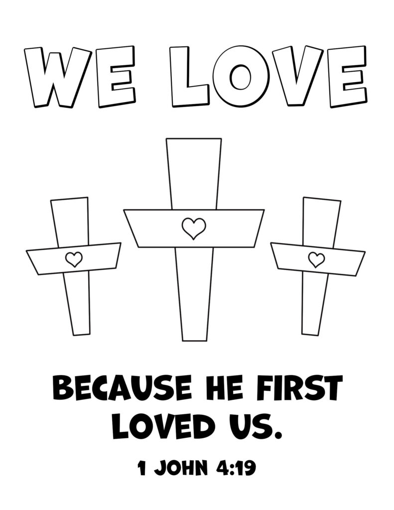 Free cross coloring pages for sunday school â the hollydog blog