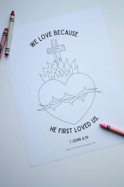 Free printable christian valentines coloring pages