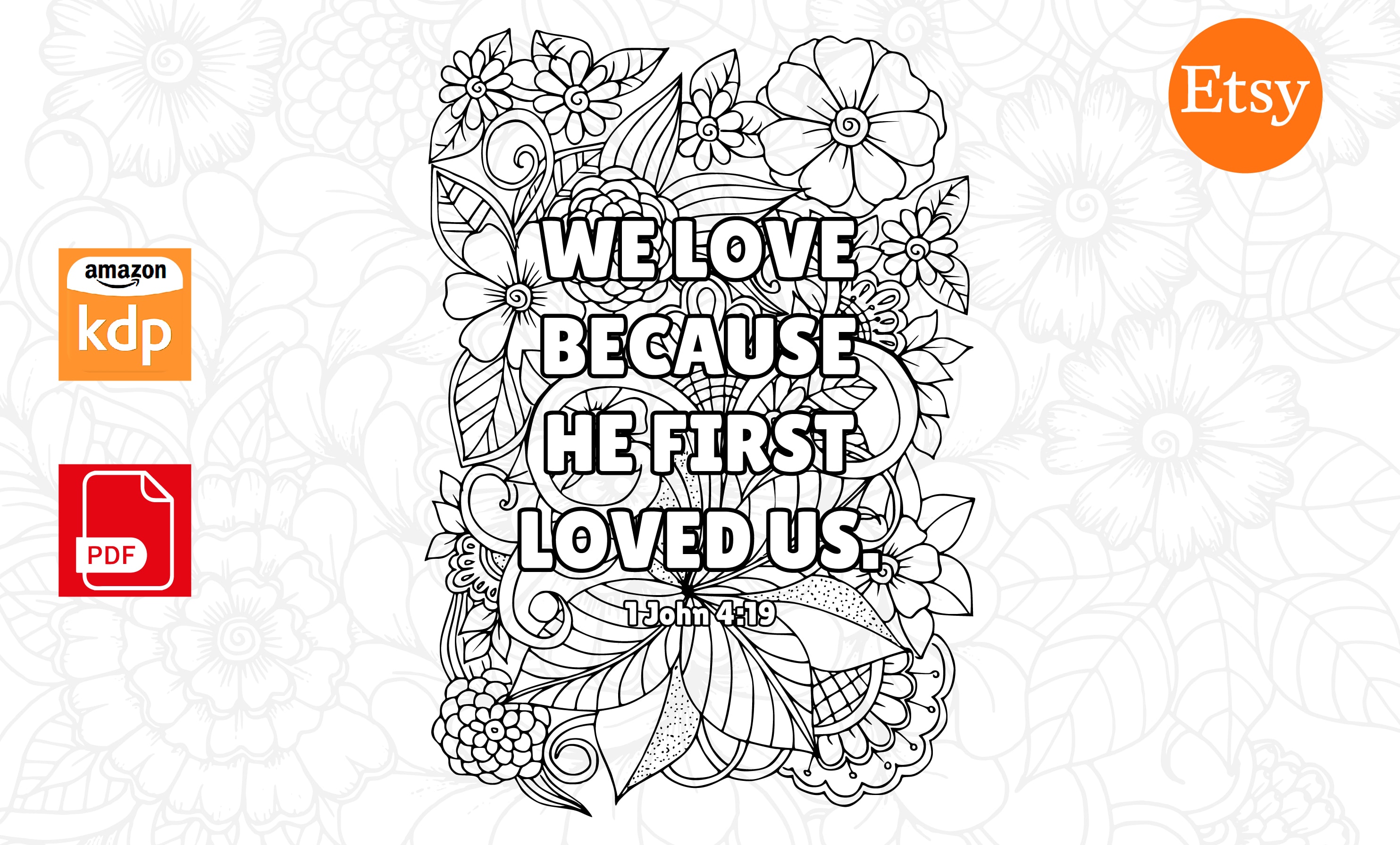 Design floral pattern bible verse quotes coloring book pages for amazon kdp by sumonaislam