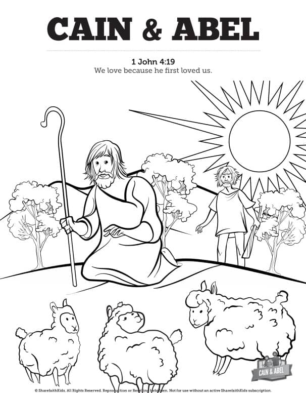 Cain and abel bible coloring pages â