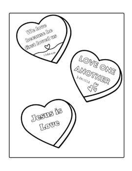 Christian valentines day bible coloring activity hearts by lydia almeida