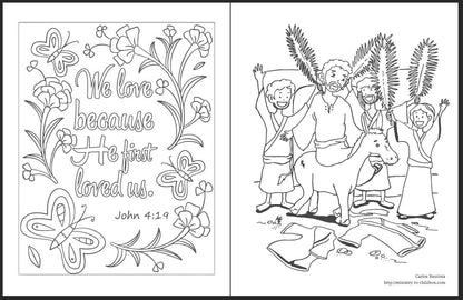 Easter coloring page bundle