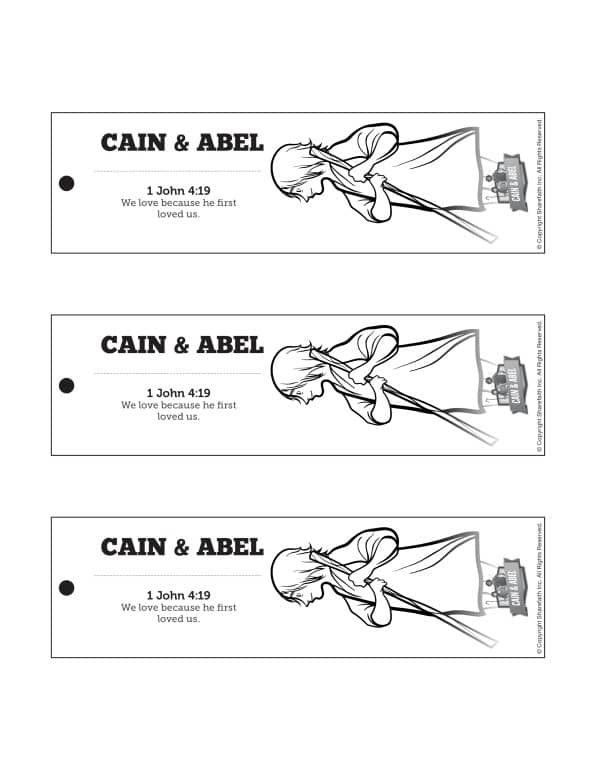 Cain and abel bible bookmarks â