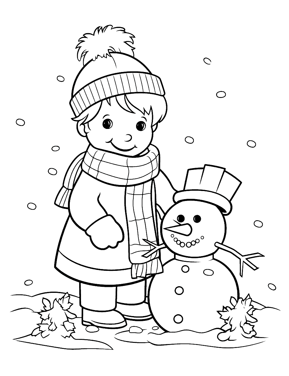 Winter coloring pages free printable sheets