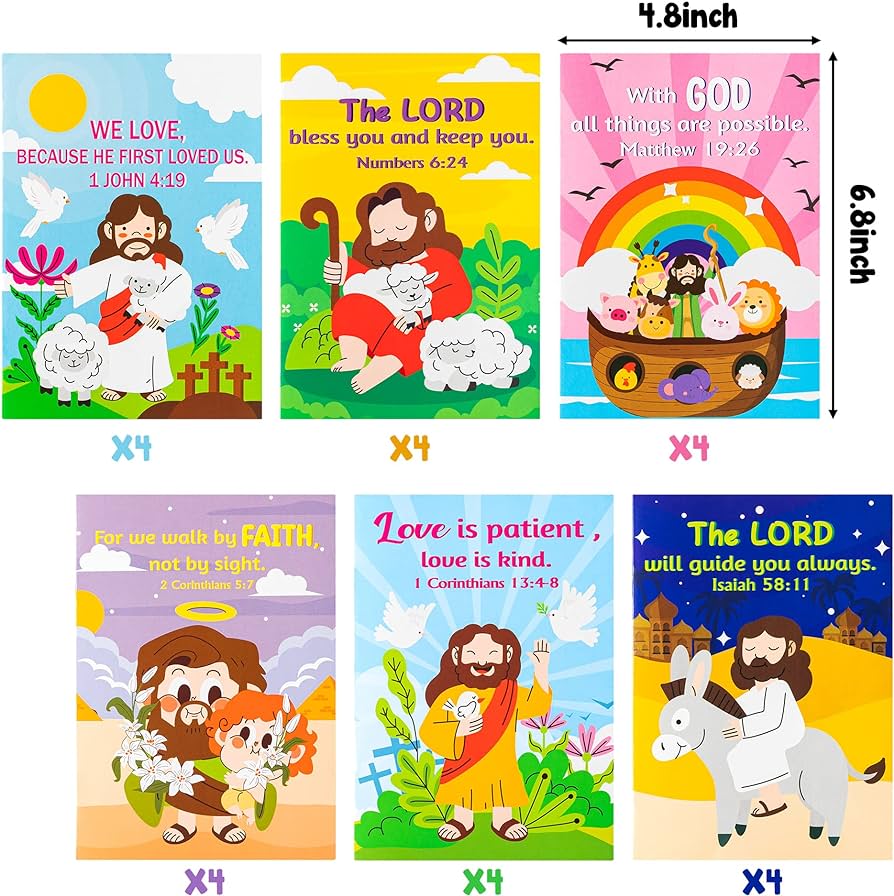 Angolio pcs christian religious coloring books bulk for kids diy art drawing book for sunday school prizes back to school classroom rewards church activity carnival party favors styles toys