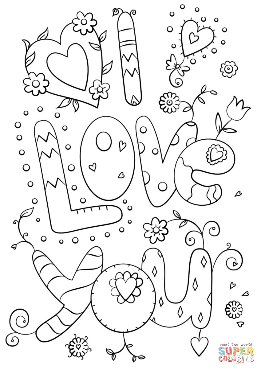 I love you coloring page free printable coloring pages