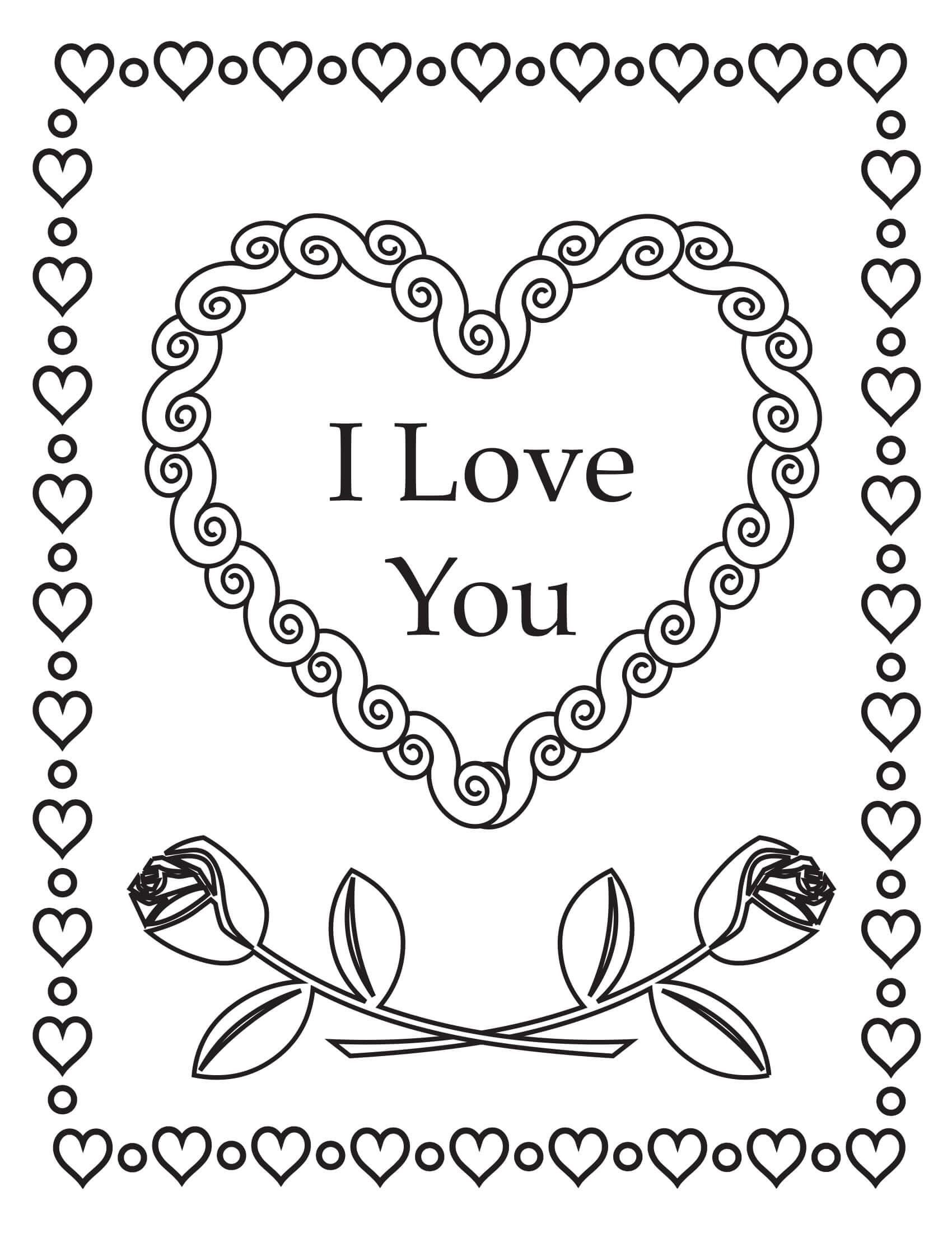 Free printable i love you coloring pages pdf