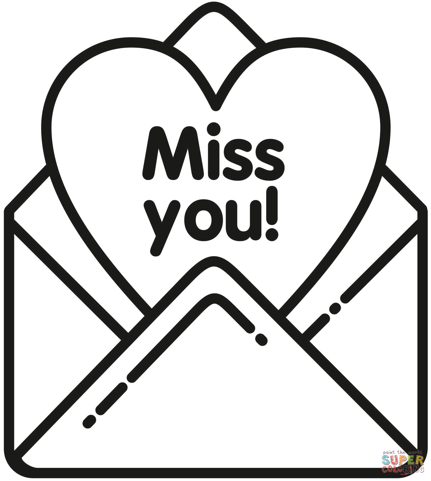 Miss you coloring page free printable coloring pages