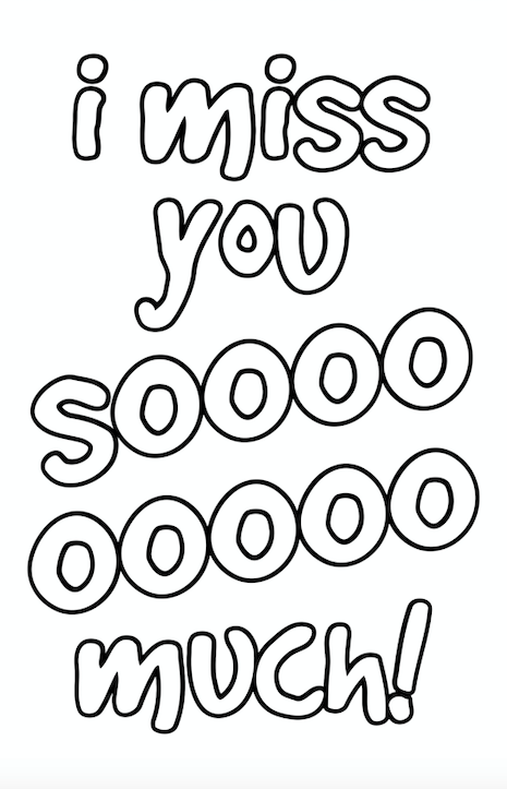 Free printable miss you cards to color