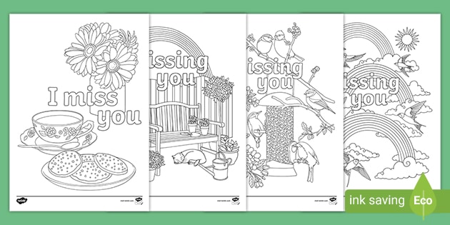 Missing you mindfulness colouring pages ages