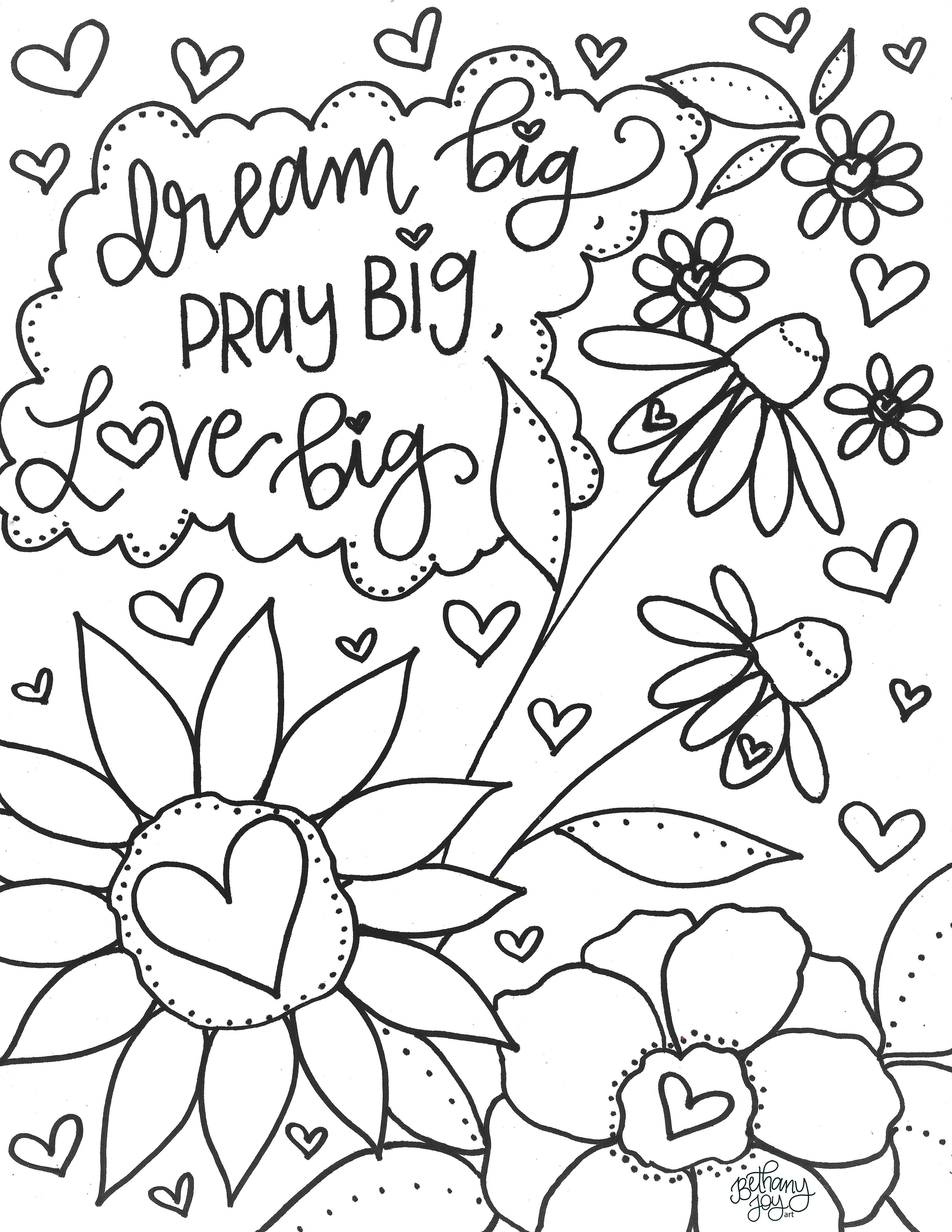 Coloring pages for you to enjoy â bethany joy art