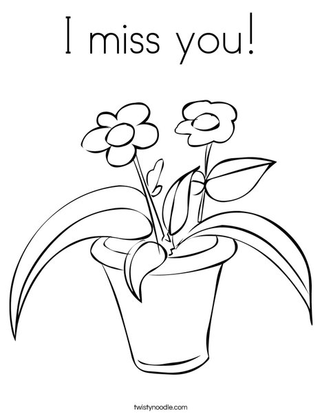 I miss you coloring page
