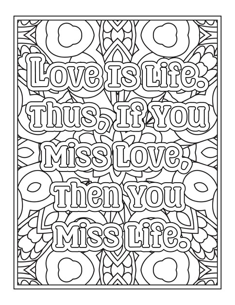 Premium vector life changing quotes coloring pages for kdp coloring pages