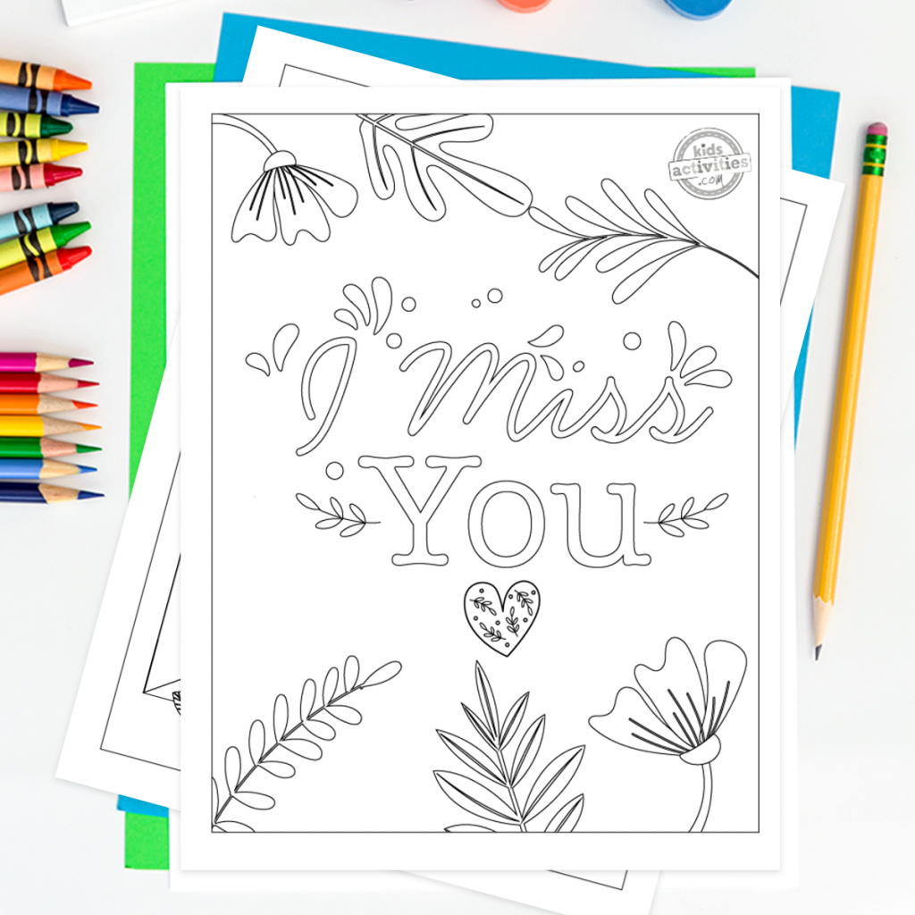 Download the sweetest ever i miss you coloring pages