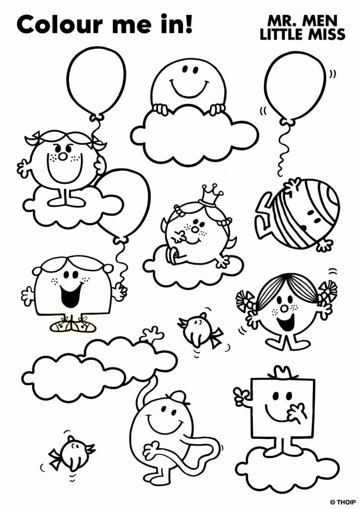 Mr men colouring sheets