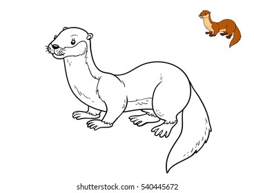 Coloring book children weasel stock vector royalty free