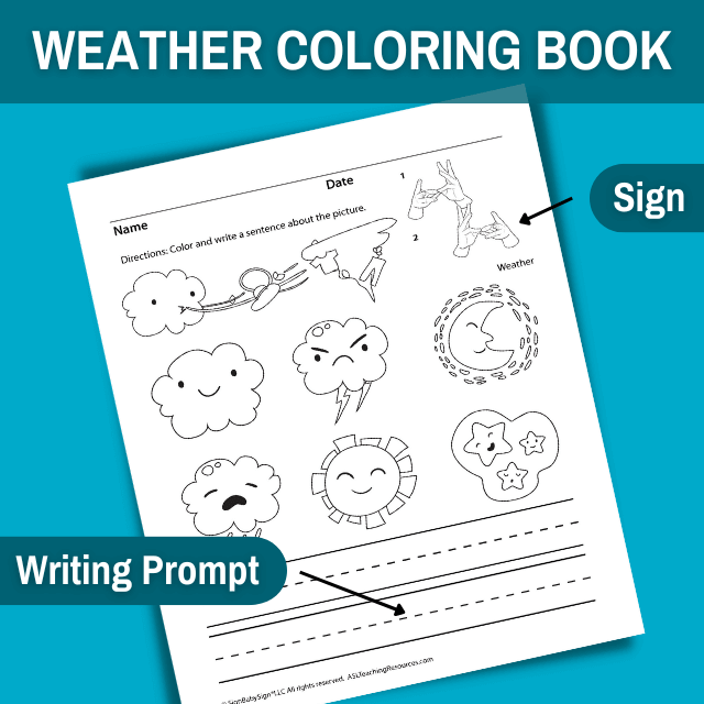 Asl weather coloring sheets