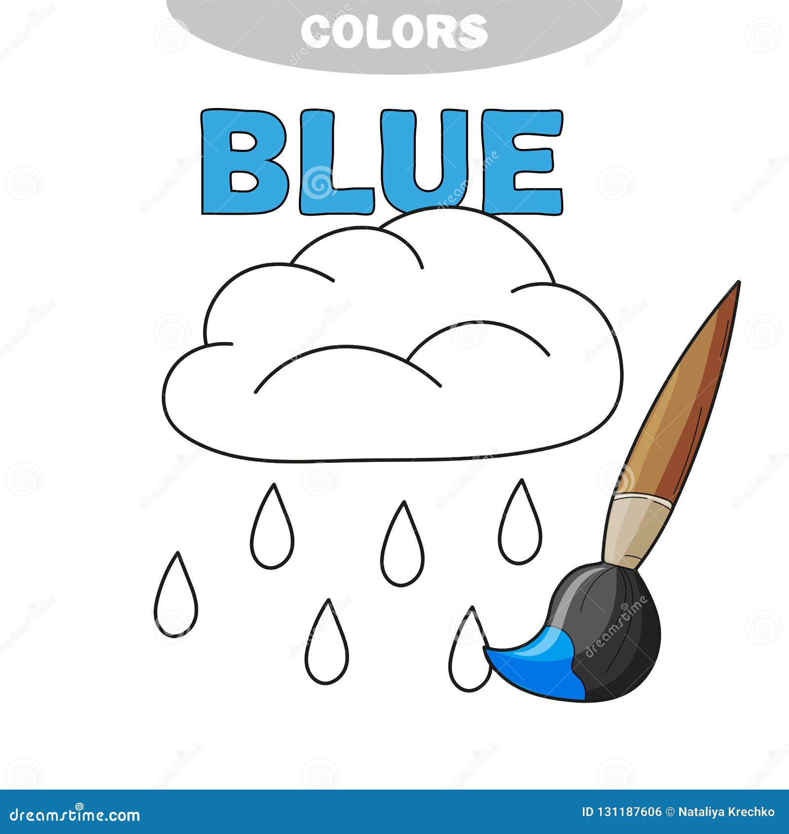 Funny rain weather to be colored coloring book for preschool kids stock vector