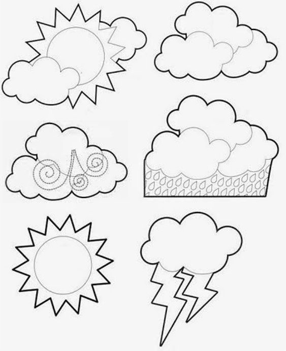 Free easy to print weather coloring pages