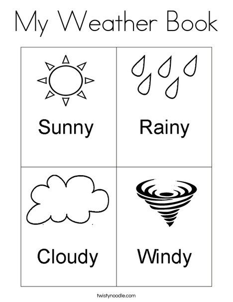 My weather book coloring page weather books weather worksheets preschool weather