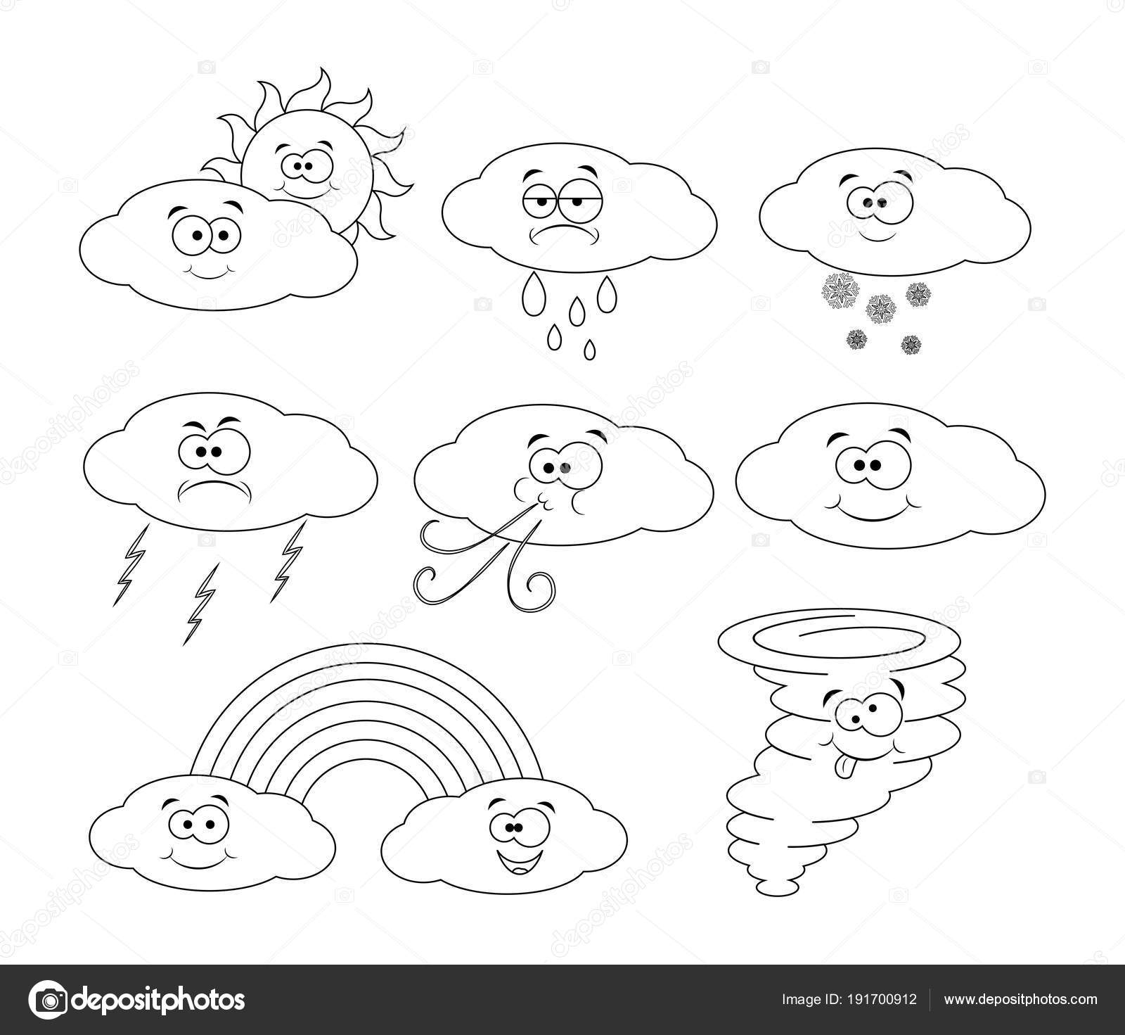 Coloring page for preschool children set of different cartoon w stock vector by budolga