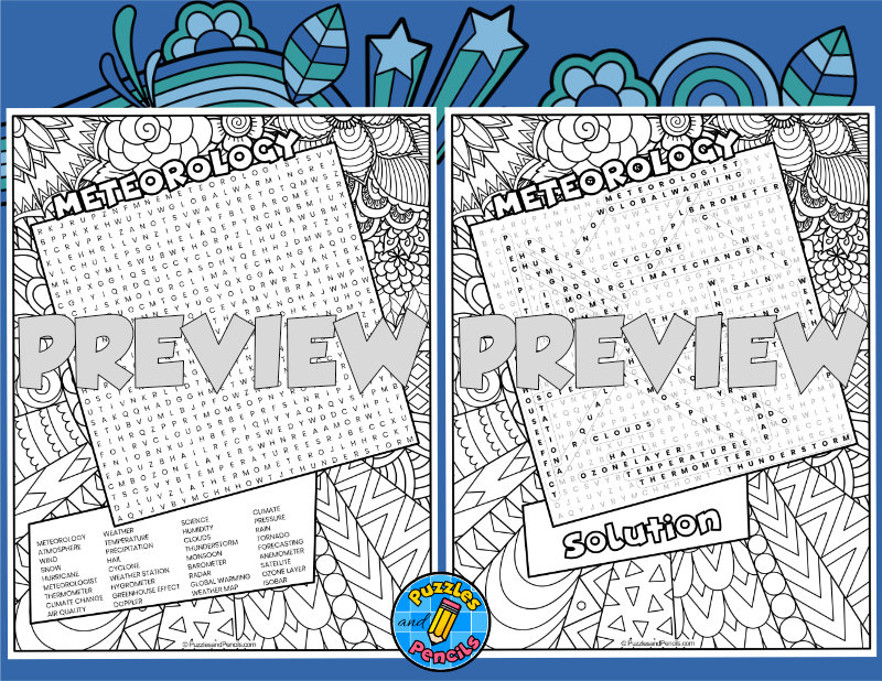 Meteorology word search puzzle with colouring weather wordsearch teaching resources