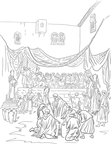 The marriage feast at cana coloring page free printable coloring pages