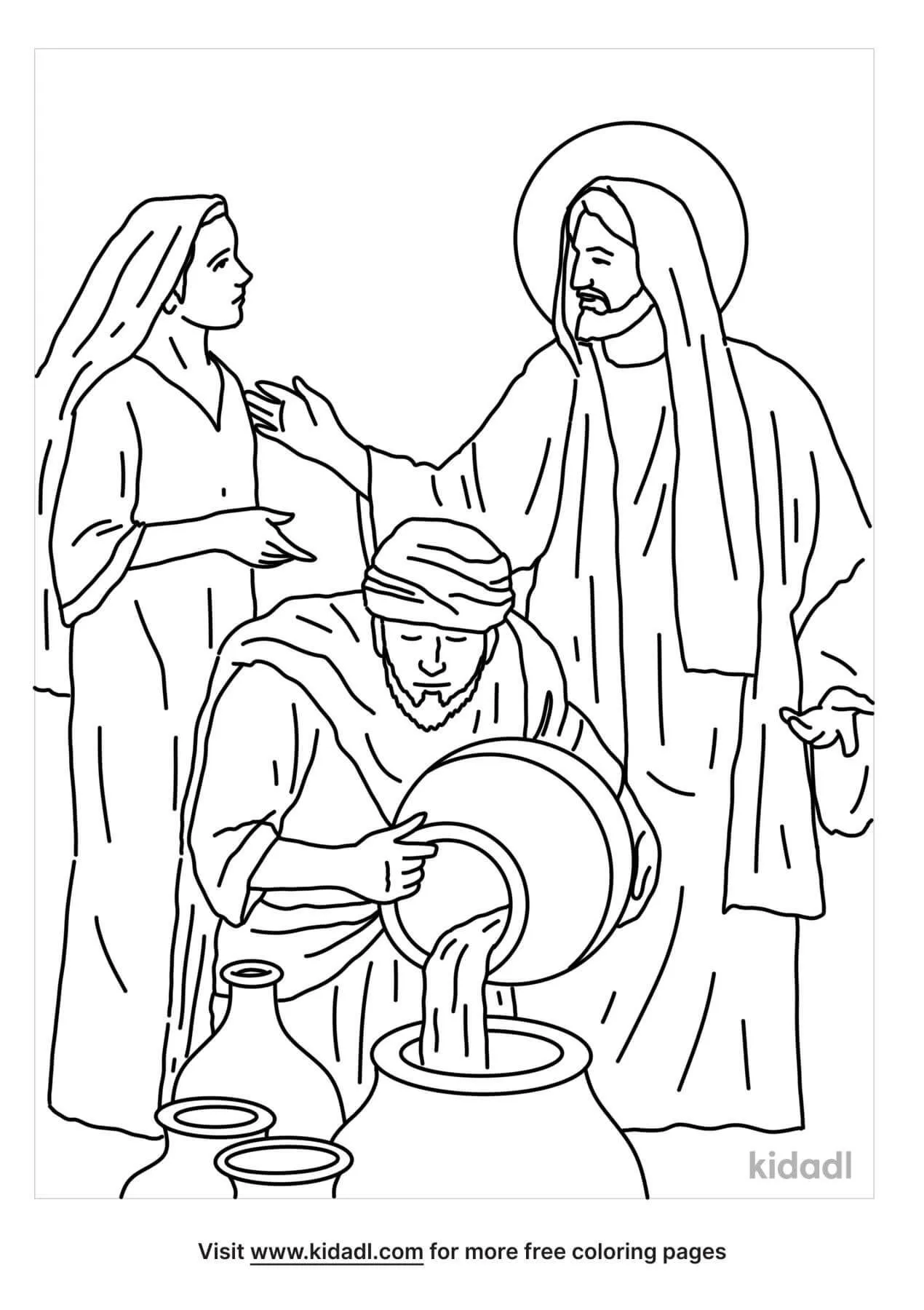 Free wedding at cana coloring page coloring page printables