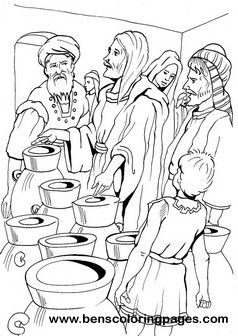 Cana marriage miracle coloring sheet coloring pages water into wine animal coloring pages