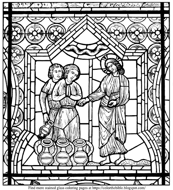 Color the bible the wedding at cana coloring page