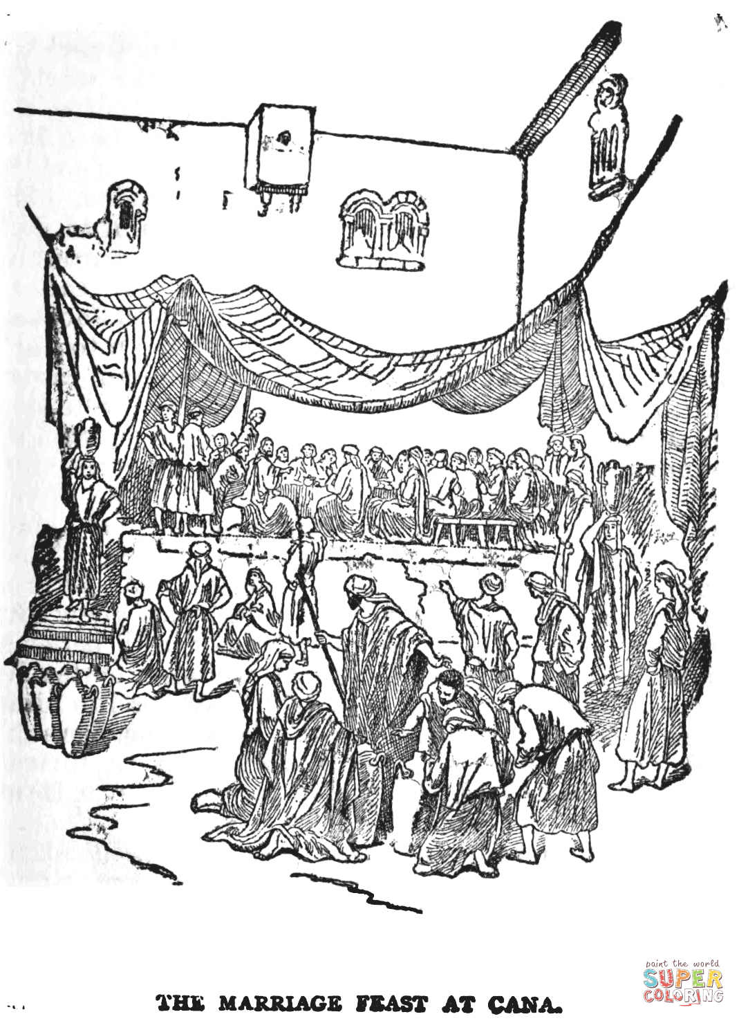 The marriage feast at cana coloring page free printable coloring pages