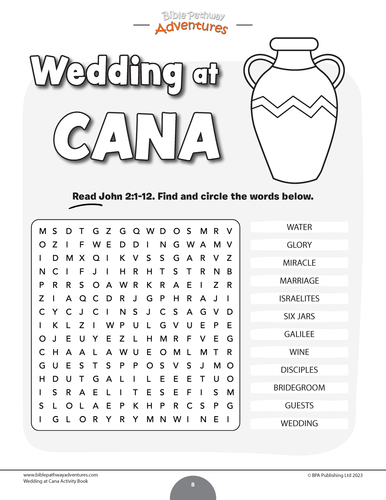 Bible miracles wedding at cana activity book freebie teaching resources