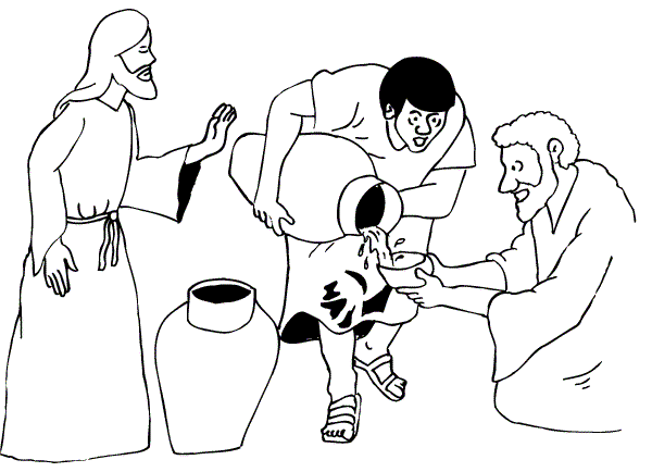 Wedding at cana colouring sheet