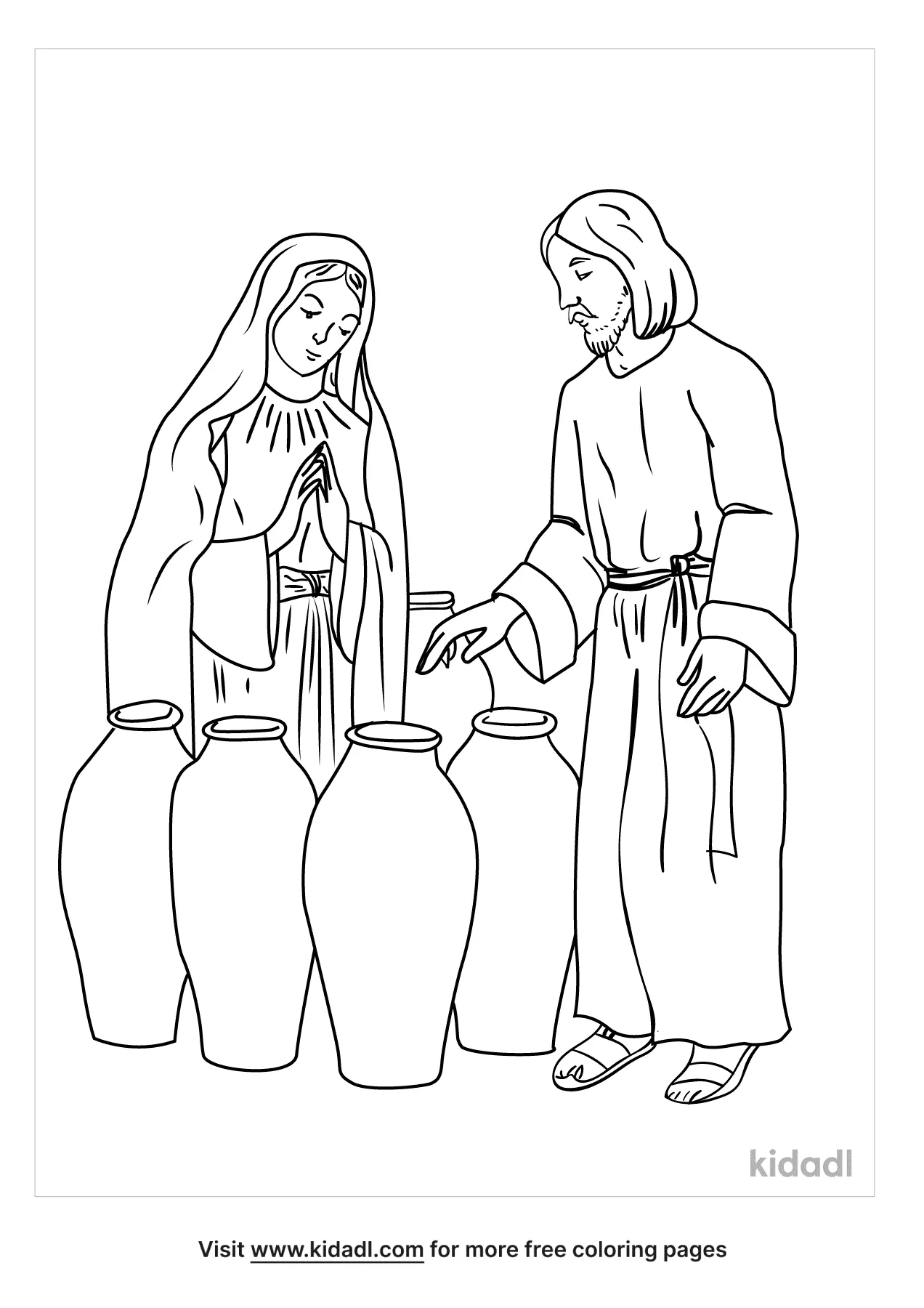 Free jesus and the wedding feast of cana coloring page coloring page printables