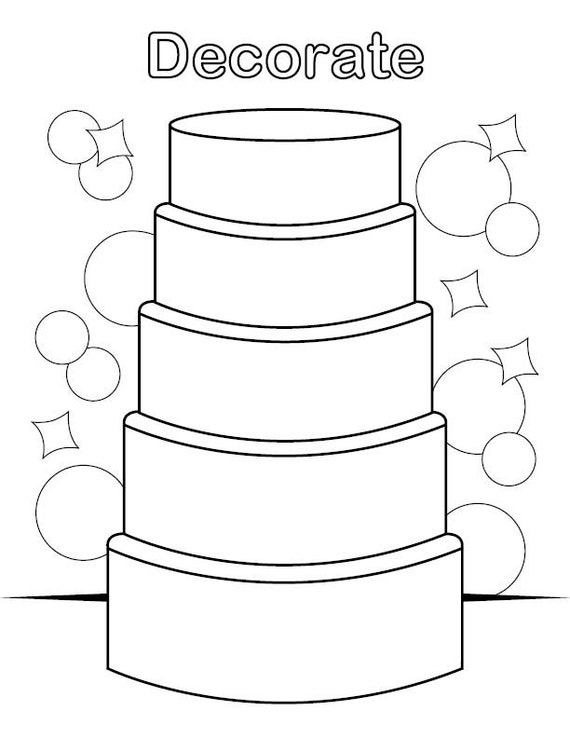 Decorate the cake coloring page