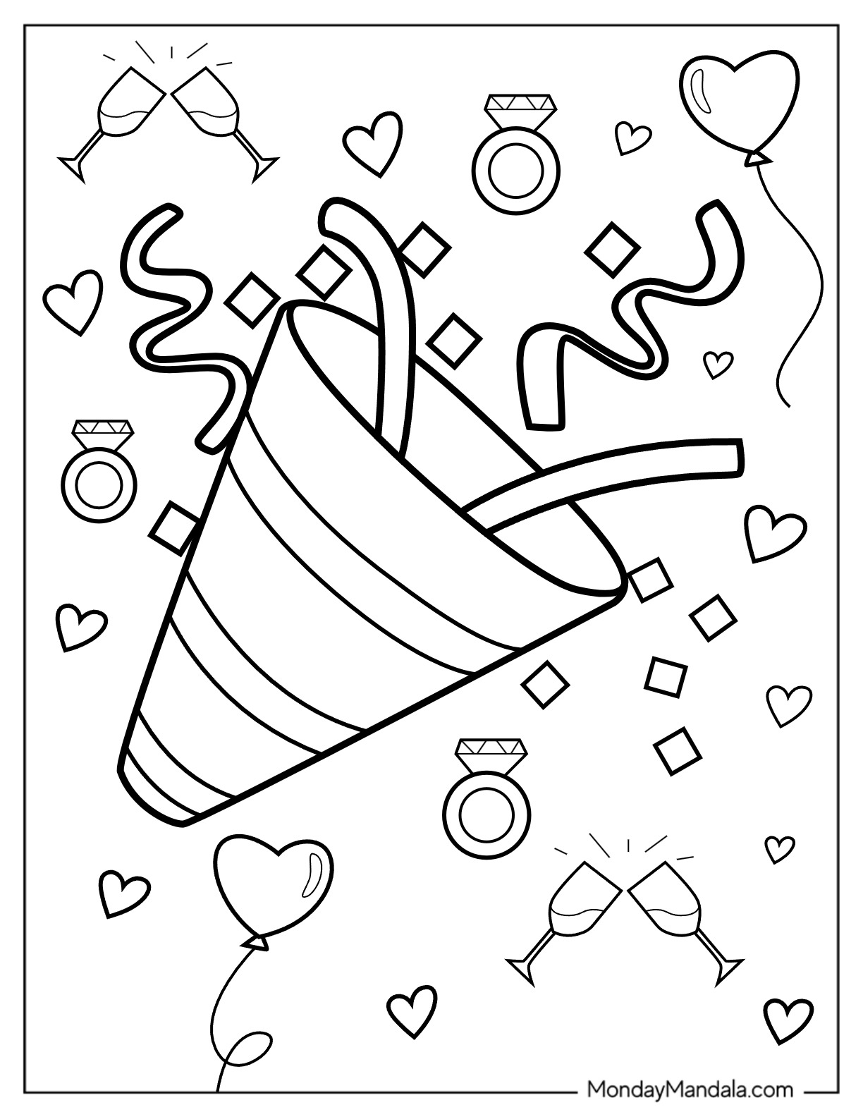 Wedding coloring pages free pdf printables