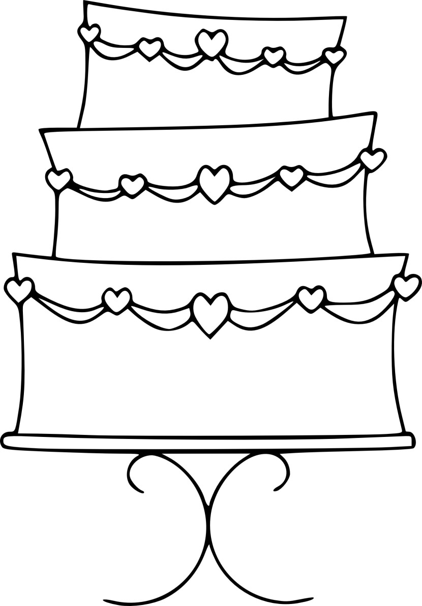 Wedding cake coloring pages