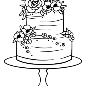 Wedding cake coloring pages printable for free download