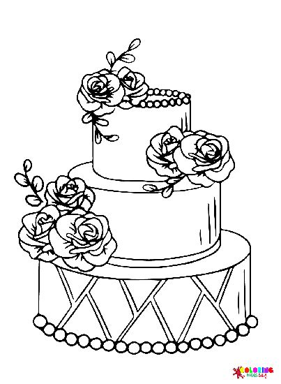 Wedding cake coloring pages