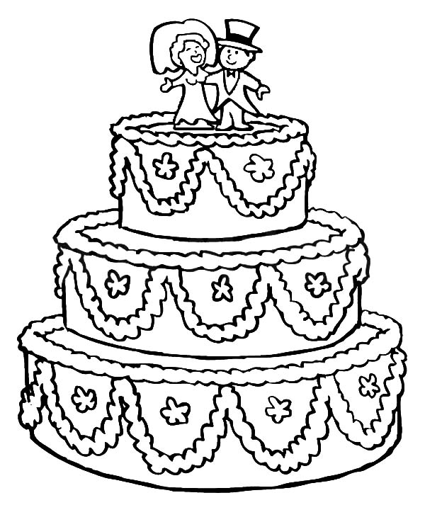 Wedding cake coloring pages