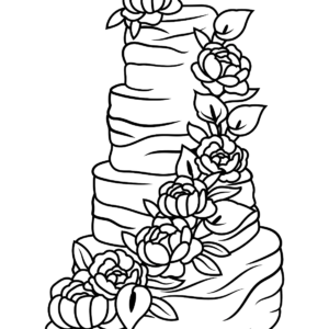 Wedding cake coloring pages printable for free download