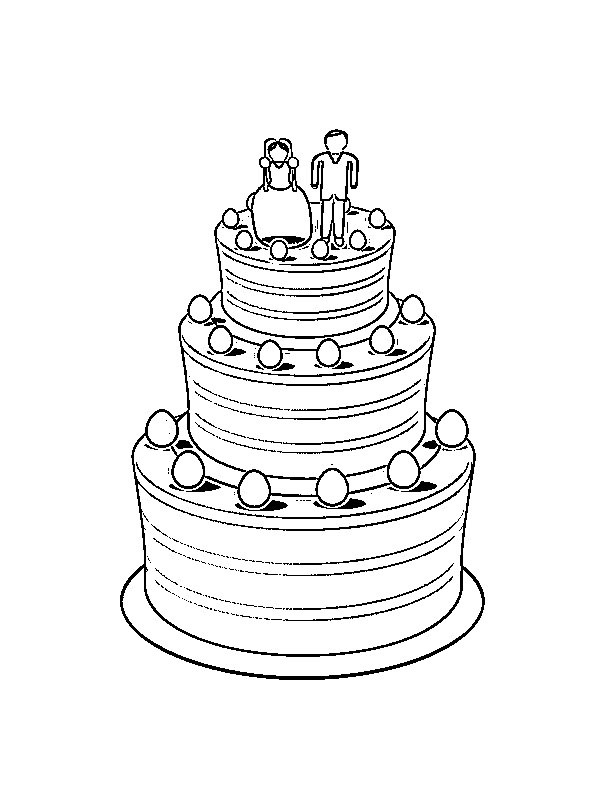 Wedding cake coloring page