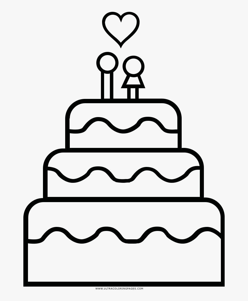 Wedding cake coloring pages hd png download