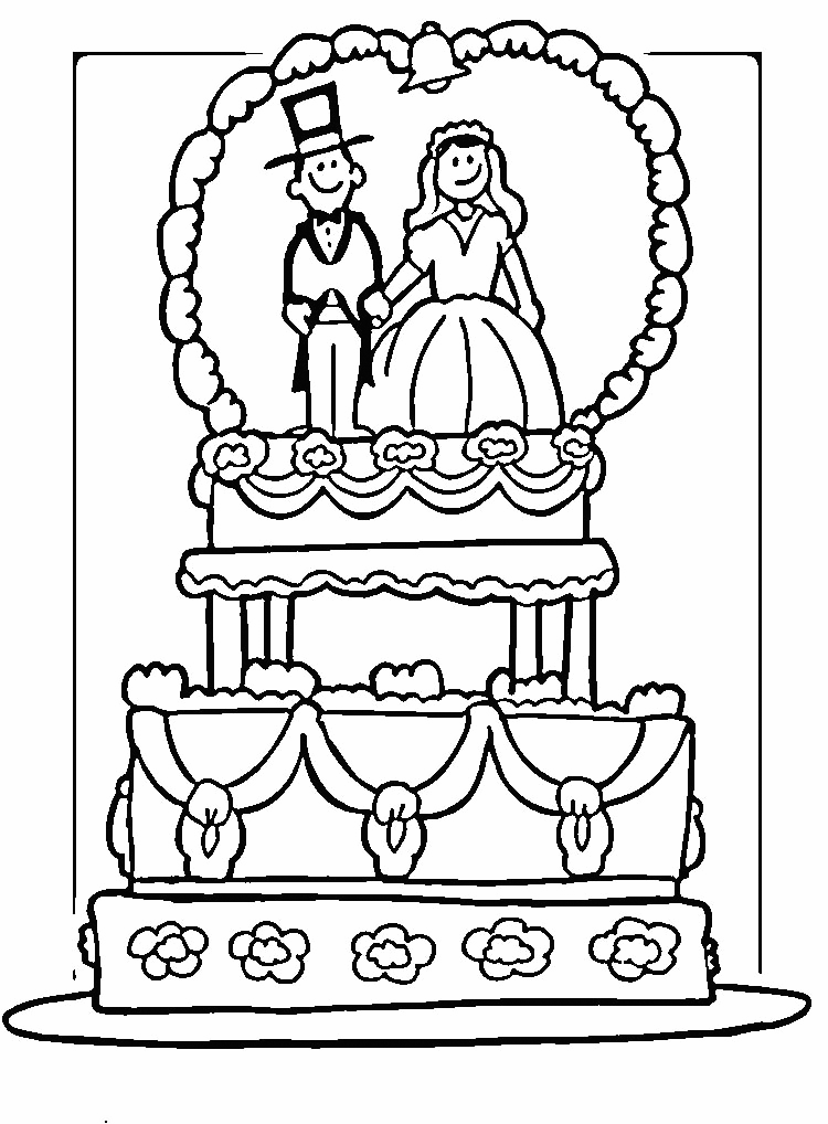 Wedding cake coloring pages