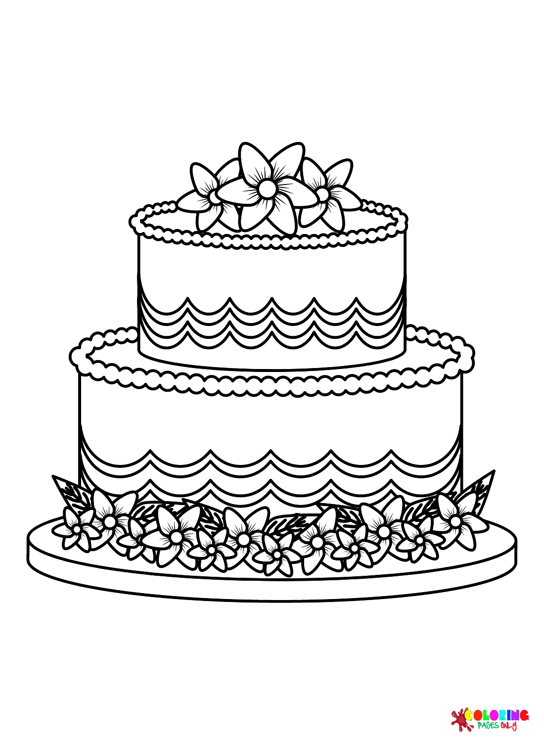 Wedding cake coloring pages printable for free download