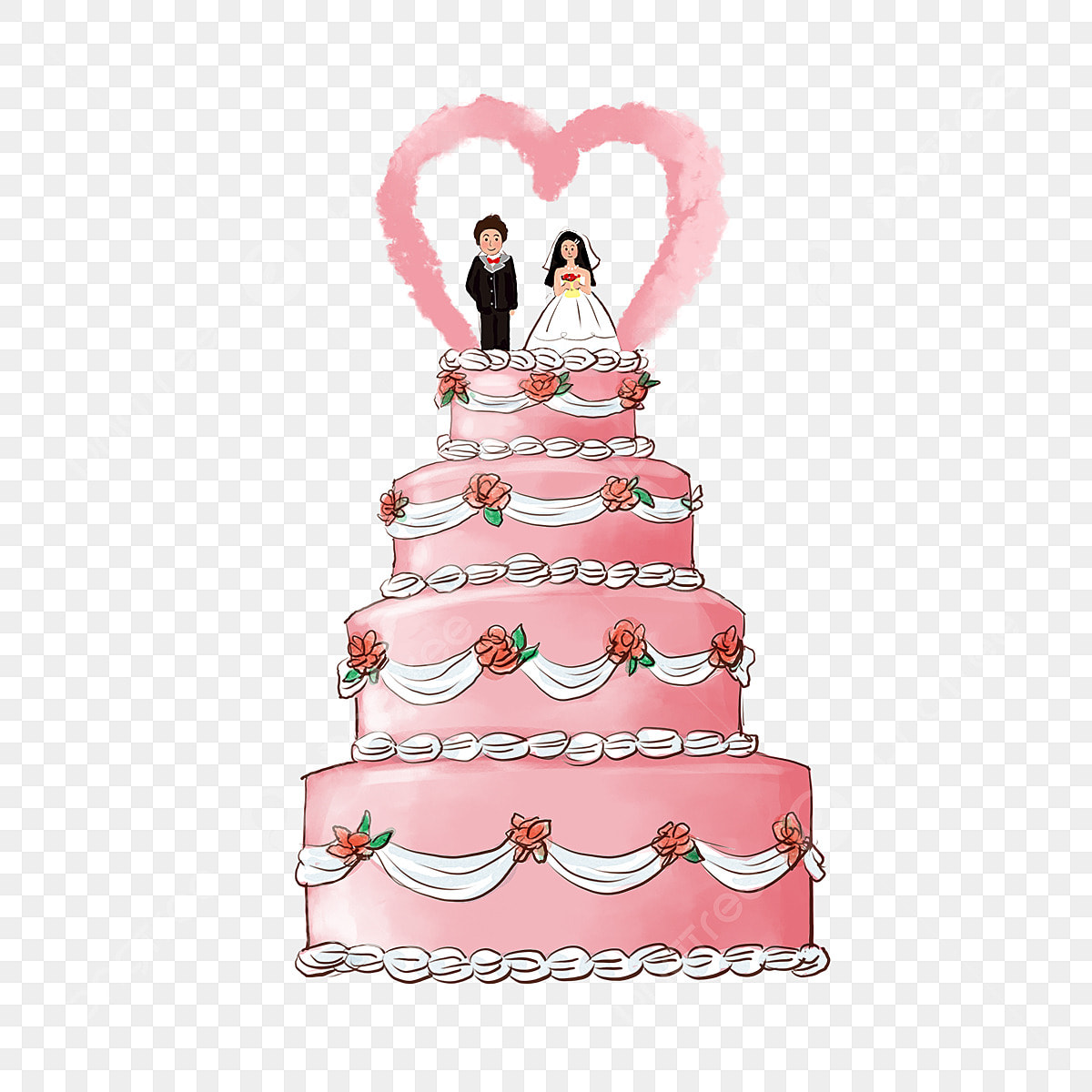 Wedding cake png vector psd and clipart with transparent background for free download